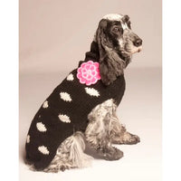 Black Polka Dot Flower Dog Sweater