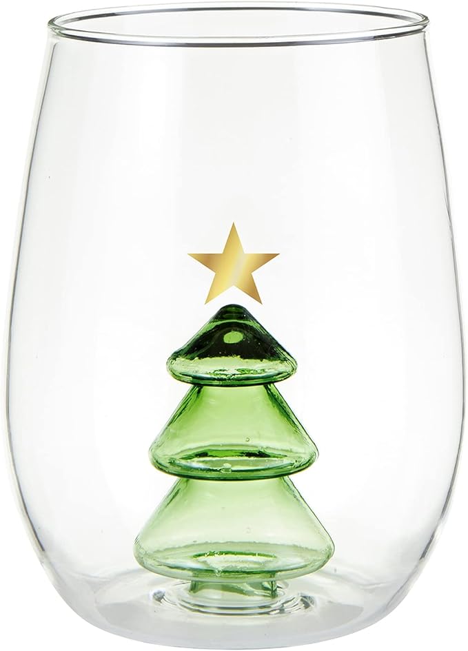 Stemless Wine Glass with Figurine - Tree