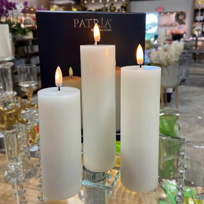 CANDLE PATRIA 3D LED WHITE ASST SETS