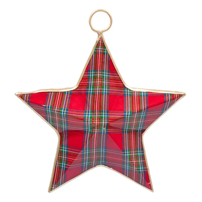 Tartan Plaid Enameled North Star Ornament