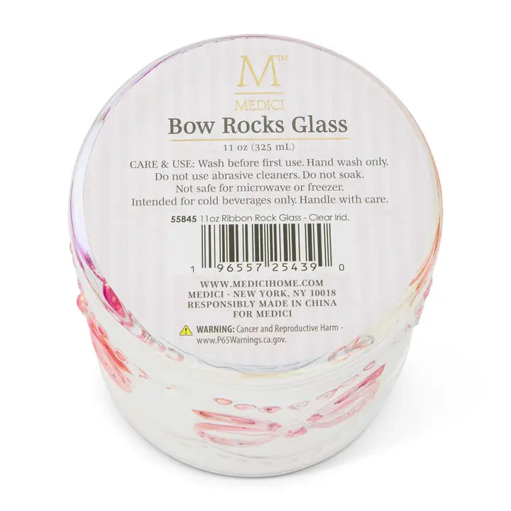 11oz Ribbon Rock Glass - Clear Irid.