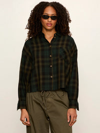 The Autumn Edit Flannel Top Forest Plaid