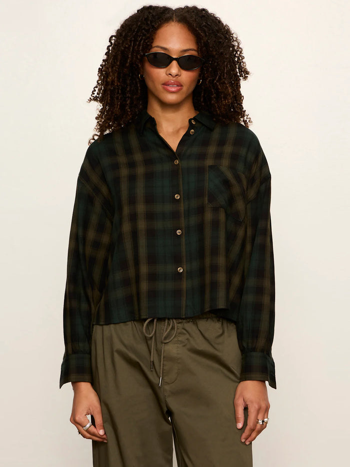 The Autumn Edit Flannel Top Forest Plaid