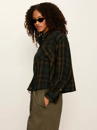 The Autumn Edit Flannel Top Forest Plaid