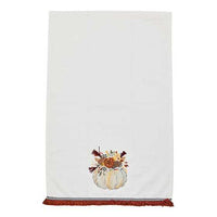 Autumn Frost Pumpkin Applique Dish Towel