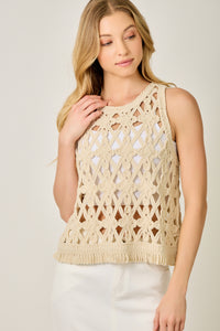 CROCHET FRINGE HEM TANK