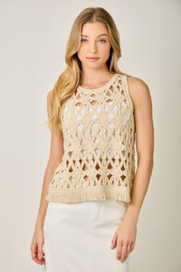 CROCHET FRINGE HEM TANK