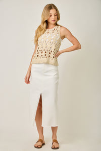 CROCHET FRINGE HEM TANK