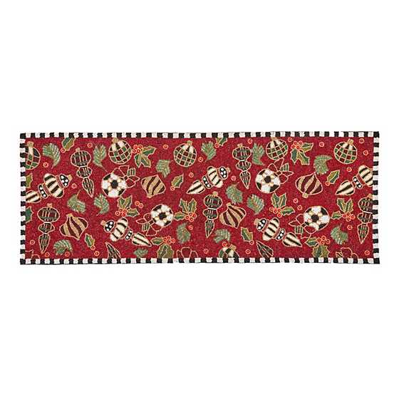 Deck the Halls Red Beaded Table Runner