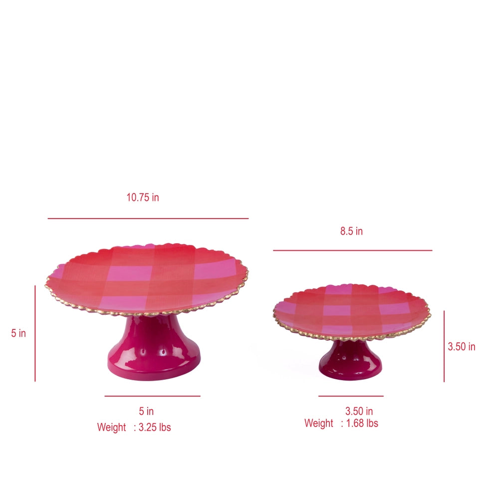 Royal Tartan Enameled Pedestal Stand Large