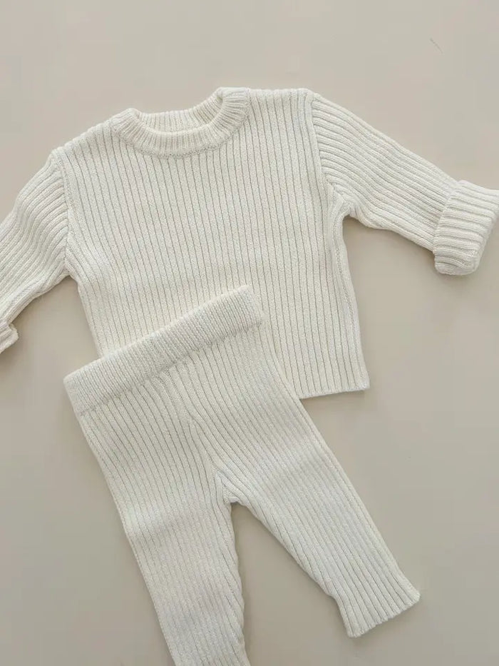 Classic Ribbed Set | Milk  0-3 Mos.