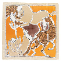 Wild Stallions Orange Square Satin Scarf