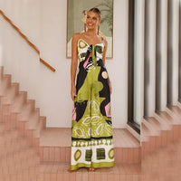 Casual Fashion Print Straight-Leg Jumpsuit