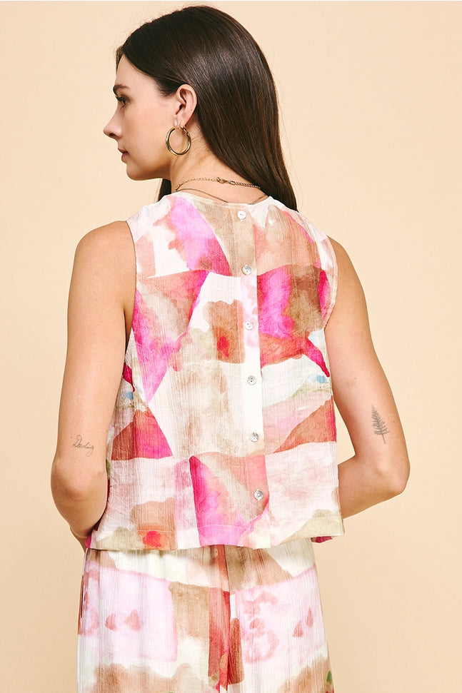 Print Woven Sleeveless Top