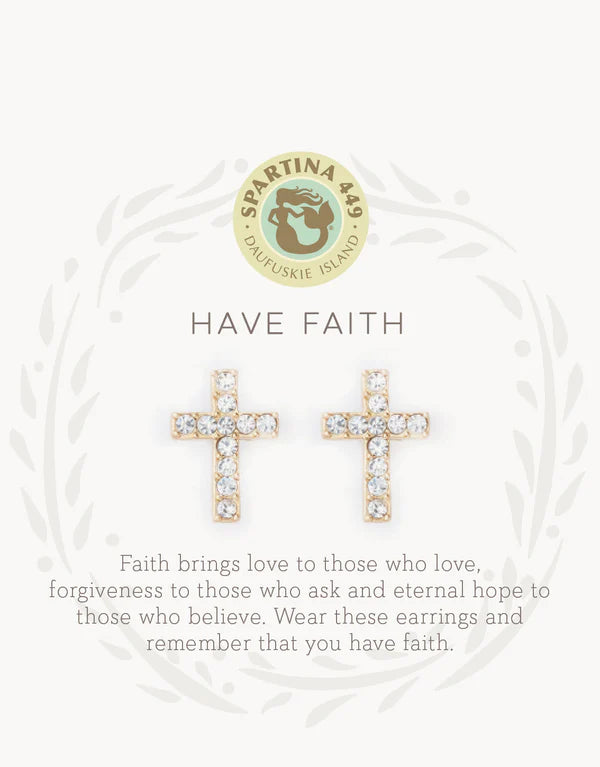 Sea La Vie Have Faith Stud Earrings