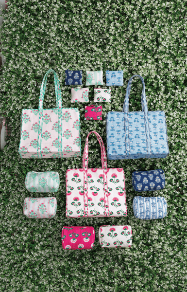 Peony Block Print Tote
