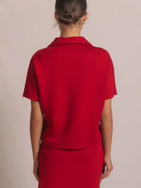 Butter Modal Short Sleeve Quarter Zip Top