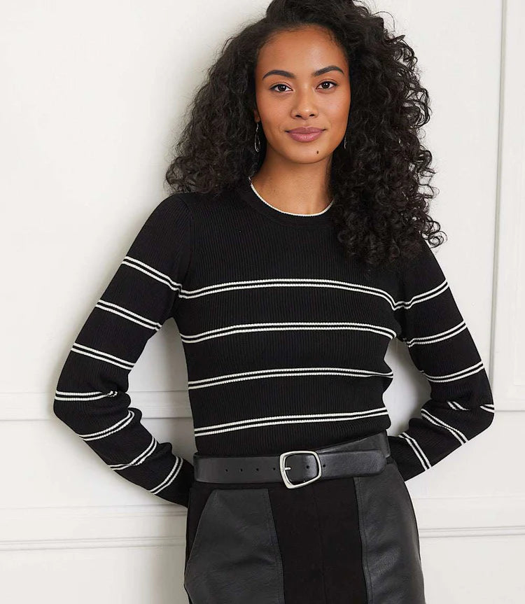 Double Stripe Ribbed Sweater