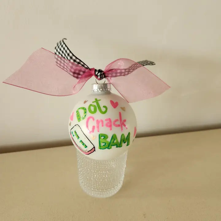 Mahjong Hand Painted Glass Ornament