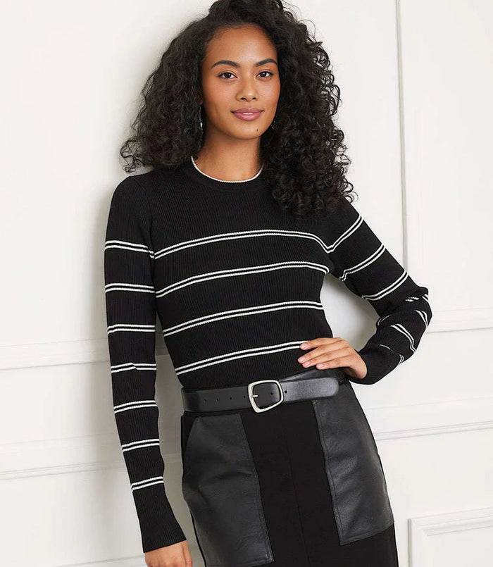 Double Stripe Ribbed Sweater