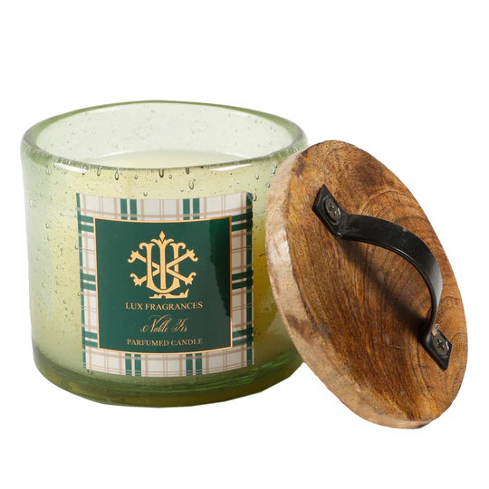 NOBLE FIR-FALL GREEN GLASS WITH LID CANDLE