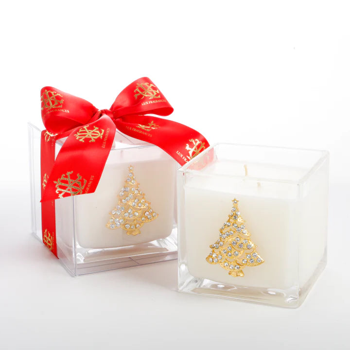 Noble Fir 20 oz Square Candle with Tree