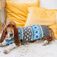 Light Blue Fairisle Dog Sweater