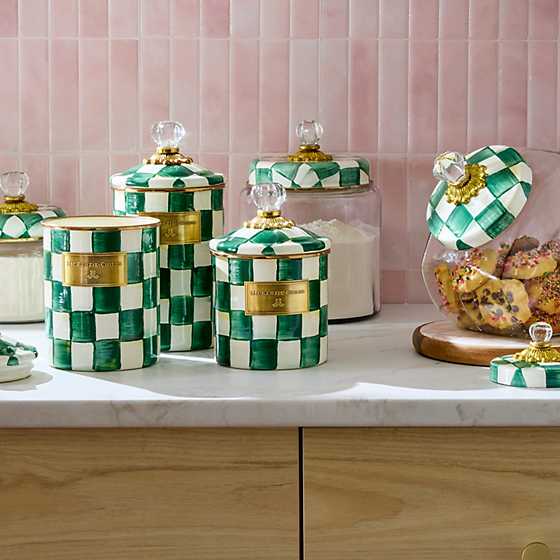 Emerald Check Large Canister