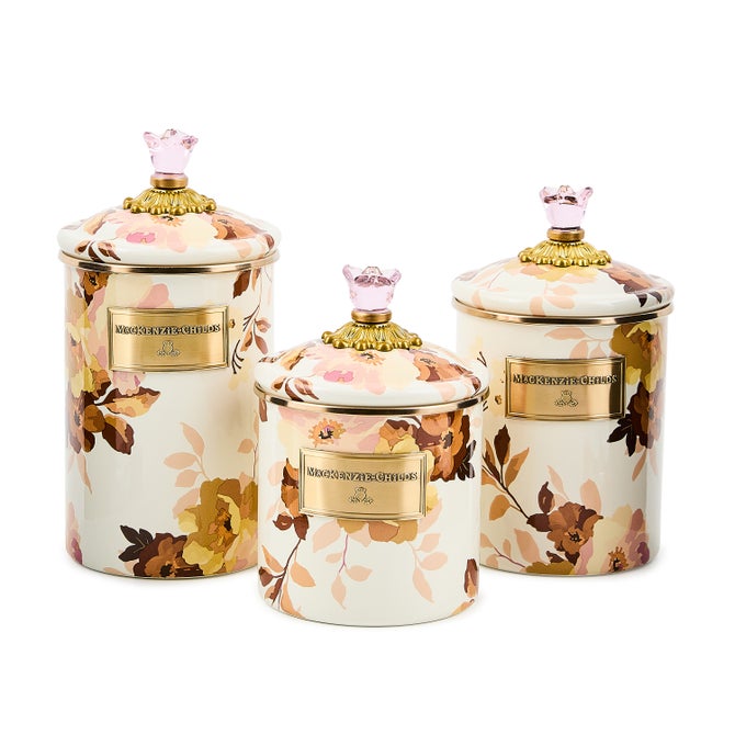 Wild Rose White Medium Canister