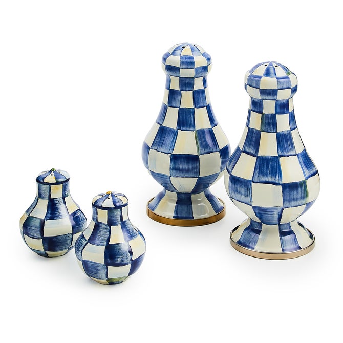 Royal Check Enamel Salt & Pepper Shakers