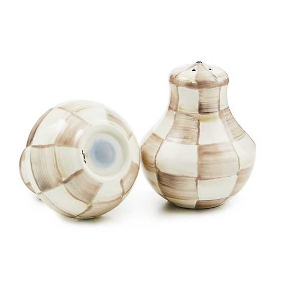 Mocha Check Salt & Pepper Shakers