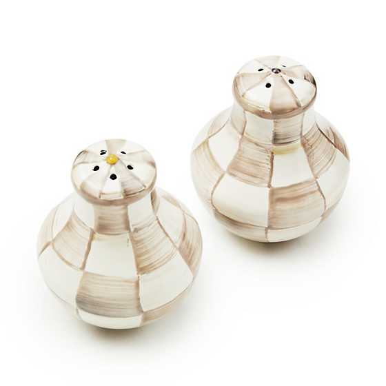 Mocha Check Salt & Pepper Shakers