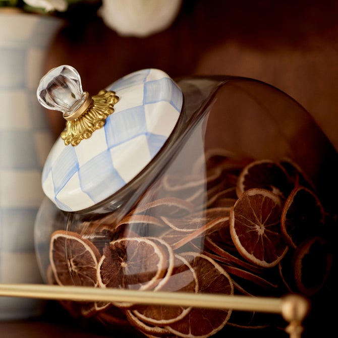 Cookie Jar with Sky Check Lid