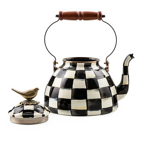 Courtly Check 3 Quart Tea Kettle with Bird