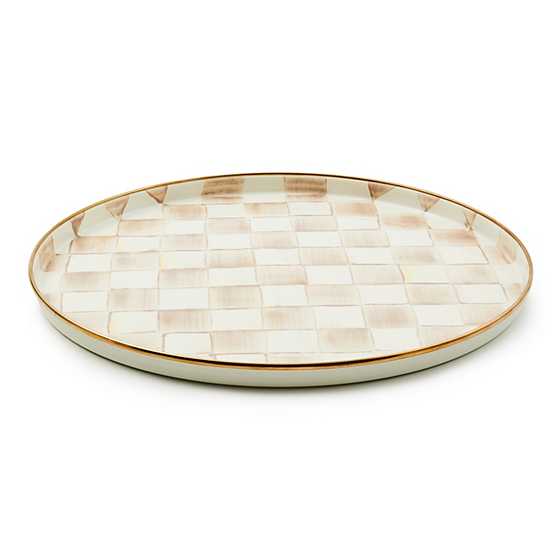 Mocha Check Round Tray