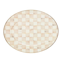 Mocha Check Large Oval Platter