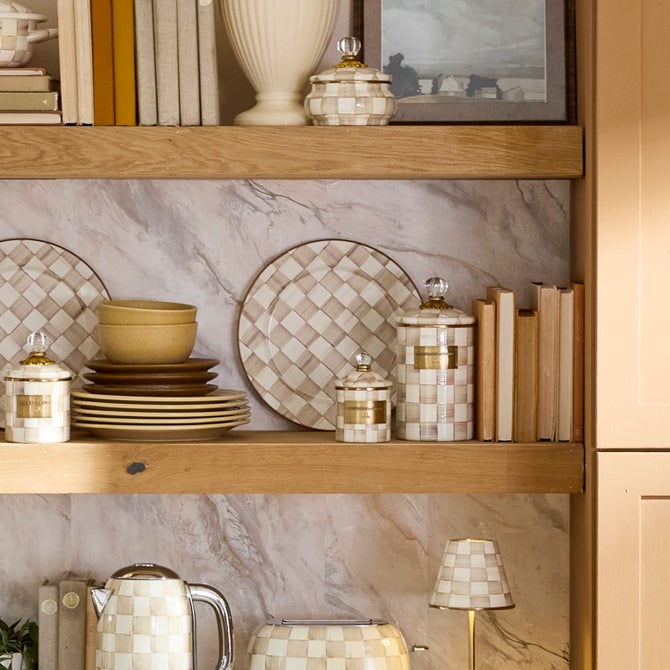 Mocha Check Large Trivet