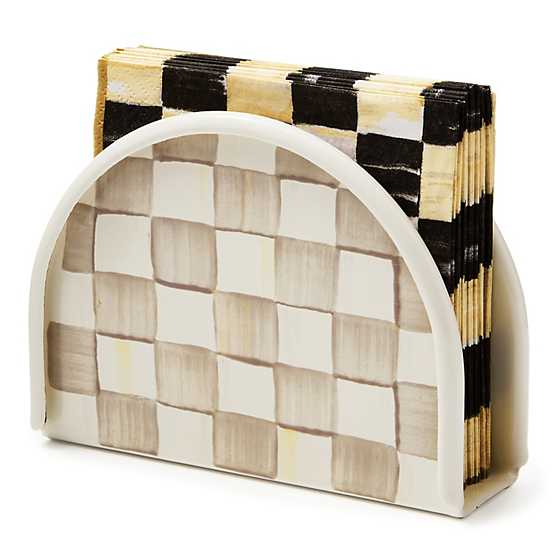 Mocha Check Napkin Holder