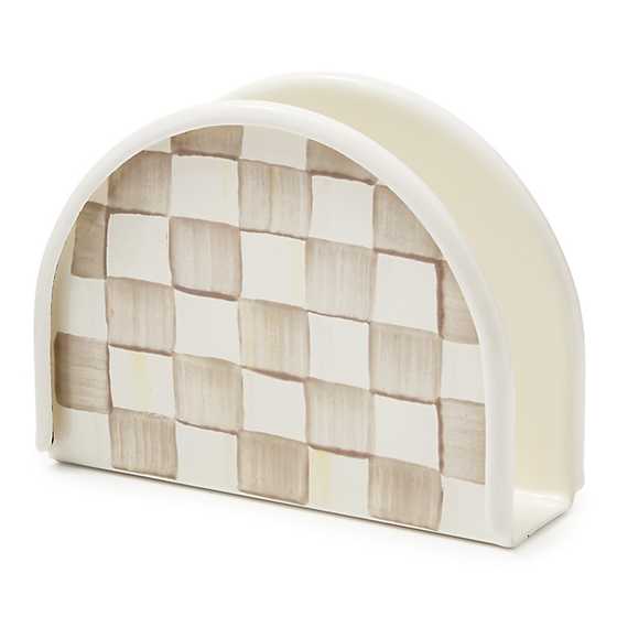 Mocha Check Napkin Holder