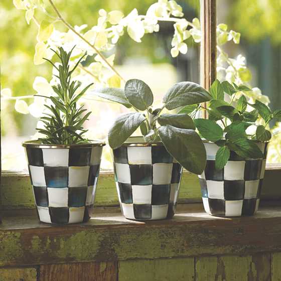 Courtly Check Herb Pots, Set of 3