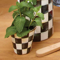 Courtly Check Herb Pots, Set of 3