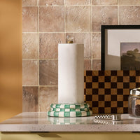 Emerald Check Paper Towel Holder