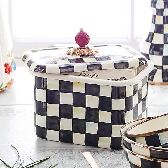 Courtly Check Enamel Recipe Box