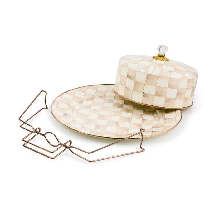 Mocha Check Cake Carrier