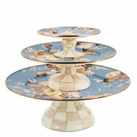 Wild Rose Slate Large Pedestal Platter