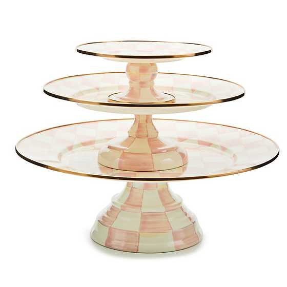 MacKenzie-Childs Rosy Check Pedestal Platter - Thumbnail 3