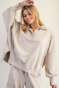 Snow Washed Long Sleeve Pull Over