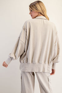 Snow Washed Long Sleeve Pull Over