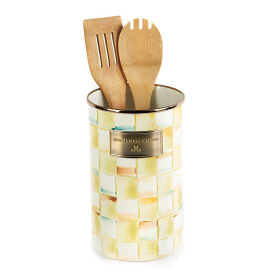 Parchment Check Utensil Holder