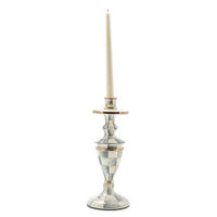 Sterling Check Medium Enamel Candlestick